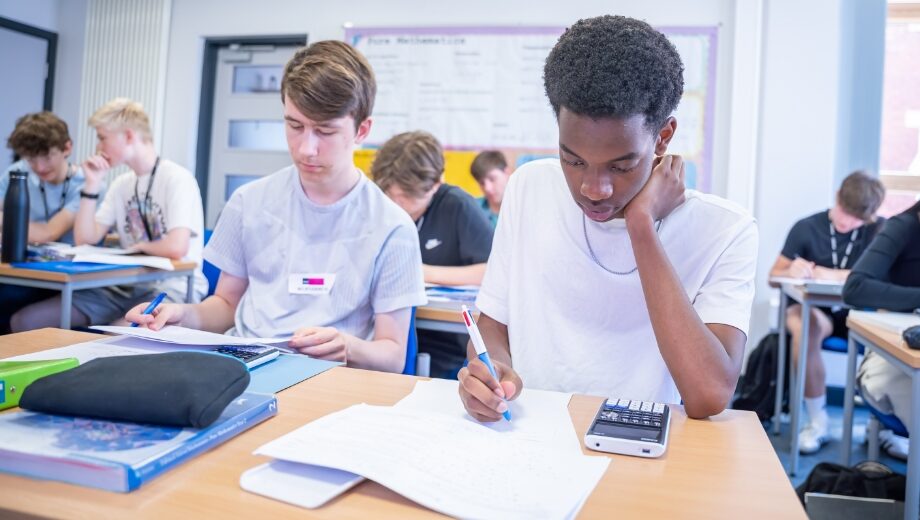 Engineering students working in the classroom.